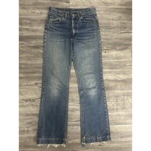 Vintage 70s Levi's 517 Denim Distressed Jeans Men's Actual Size 30x30 USA Made